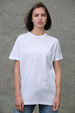 Basic plain T-shirt in white cotton jersey Without 8042604 photo №1
