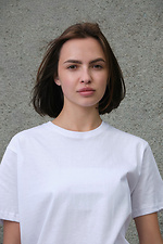 Basic plain T-shirt in white cotton jersey Without 8042604 photo №2