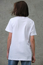 Basic plain T-shirt in white cotton jersey Without 8042604 photo №4