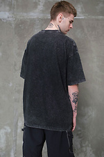 8049594 Мужская Вываренная Оверсайз Футболка Washed С Принтом 1702 Black Without 8049604 фото №3
