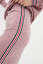 Трикотажная юбка миди SLAVA-S длиной ниже колен с разрезом сзади и боковыми лампасами Garne 3039605 фото №5