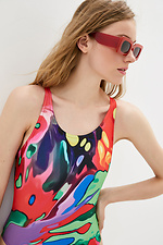 Jasny jednoczęściowy kostium kąpielowy w abstrakcyjny print GERA 4040605 zdjęcie №2