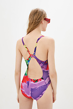 Jasny jednoczęściowy kostium kąpielowy w abstrakcyjny print GERA 4040605 zdjęcie №3