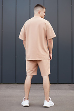 Бежевый хлопковый комплект, футболка и шорты TUR WEAR 8025605 фото №5