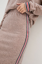 Dzianinowa spódnica midi poniżej kolan z rozcięciem z tyłu i bocznymi paskami Garne 3039606 zdjęcie №5