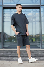Gray cotton set, T-shirt and shorts TUR WEAR 8025607 photo №3