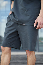 Сірий бавовняний комплект, футболка і шорти TUR WEAR 8025607 фото №4