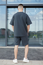 Gray cotton set, T-shirt and shorts TUR WEAR 8025607 photo №5