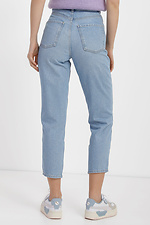 Zweifarbige Cropped-Jeans mit hohem Bund  4014608 Foto №3