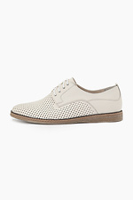 Beige perforated leather shoes  4205608 photo №1