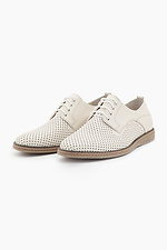 Beige perforated leather shoes  4205608 photo №2