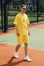 Żółty bawełniany komplet, koszulka i spodenki TUR WEAR 8025608 zdjęcie №1