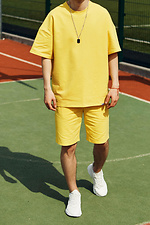Yellow cotton set, T-shirt and shorts TUR WEAR 8025608 photo №3