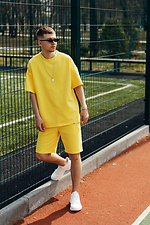 Yellow cotton set, T-shirt and shorts TUR WEAR 8025608 photo №4