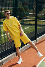 Yellow cotton set, T-shirt and shorts TUR WEAR 8025608 photo №6