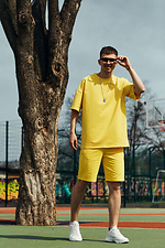 Желтый хлопковый комплект, футболка и шорты TUR WEAR 8025608 фото №7