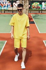 Желтый хлопковый комплект, футболка и шорты TUR WEAR 8025608 фото №8