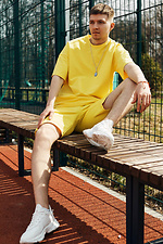 Yellow cotton set, T-shirt and shorts TUR WEAR 8025608 photo №9