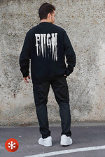 Isoliertes Fleece-Sweatshirt für Männer mit Fight-Aufdruck in Schwarz Without 8055608 Foto №2