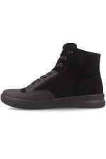 Black suede autumn high top sneakers Forester 4101609 photo №4