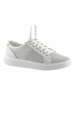 Women's leather platform perforated sneakers  8018609 photo №2