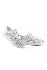 Women's leather platform perforated sneakers  8018609 photo №5