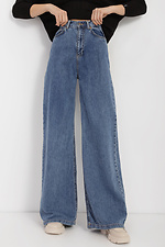 Women's high waist wide flared jeans in blue  4014610 photo №1