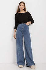 Women's high waist wide flared jeans in blue  4014610 photo №2