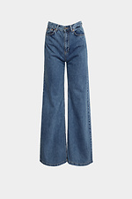 Women's high waist wide flared jeans in blue  4014610 photo №5