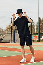 Чорний бавовняний комплект, футболка і шорти TUR WEAR 8025610 фото №2
