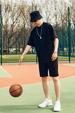 Черный хлопковый комплект, футболка и шорты TUR WEAR 8025610 фото №4