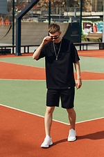 Черный хлопковый комплект, футболка и шорты TUR WEAR 8025610 фото №6