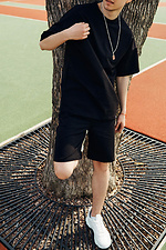 Черный хлопковый комплект, футболка и шорты TUR WEAR 8025610 фото №8
