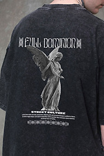Men's Washed Oversized Dominion Print T-Shirt Black Without 8049610 photo №2