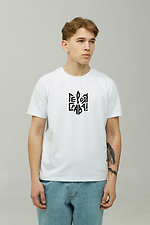Men's patriotic T-shirt LUXURY made of white cotton GEN 9000610 photo №1