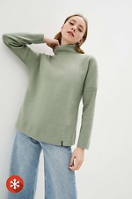 Warm oversized jacket LYSSI green color with a high neck Garne 3037611 photo №1