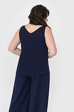 Широкая юбка-брюки GRACE из габардина синего цвета Garne 3040611 фото №4