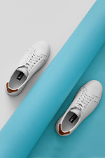 White leather sneakers for men  4205611 photo №3