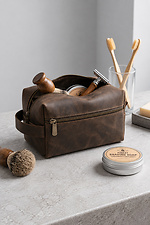 Шкіряна Косметичка Несесер Із Натуральної Шкіри Та Краманом Without Sakvoyaj Large Brown Without 8056612 фото №1