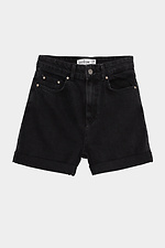 Black high top women's shorts with cuffs  4014613 photo №5