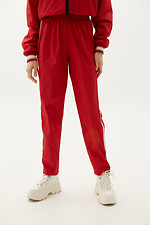 Спортивні штани KRIS з плащової тканини завищеної посадки з лампасами з боків Garne 3039614 фото №2