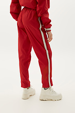Спортивні штани KRIS з плащової тканини завищеної посадки з лампасами з боків Garne 3039614 фото №4