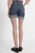 Blaue Denim-Shorts mit weitem Bein und hohem Bund  4014614 Foto №3