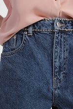 Niebieskie spodenki jeansowe z wysokim stanem i szerokimi nogawkami  4014614 zdjęcie №4