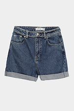 Blaue Denim-Shorts mit weitem Bein und hohem Bund  4014614 Foto №5