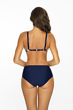 Blue one-piece swimsuit with tropical printed padded bra and high solid color bikini bottoms Marko 4024614 photo №3