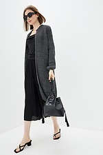 Long gray knitted cardigan with pockets  4037614 photo №2