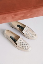 Women's demi-season moccasins made of light perforated leather  4205614 photo №1