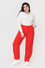 Широкие коттоновые штаны BAGGI красного цвета завышенной посадки Garne 3040616 фото №2