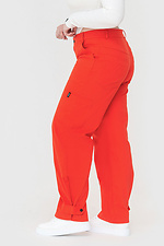 Широкі бавовняні штани BAGGI червоного кольору завищеної посадки Garne 3040616 фото №3